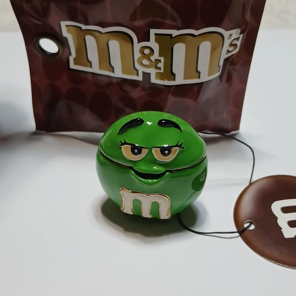 M&M Monet Green Character Enamel Keepsake Trinket Box